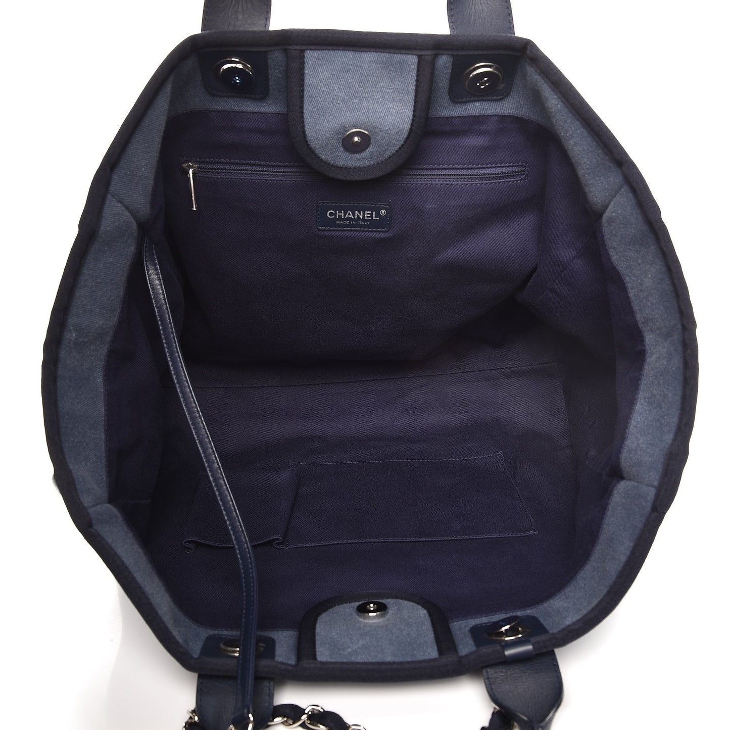Canvas Sequin Large Deauville Tote Navy