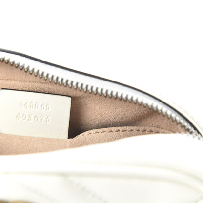 Gucci Calfskin Matelasse Mini GG Marmont Chain Shoulder Bag White 9 of 10