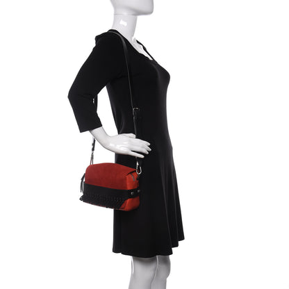 3.1 Phillip Lim Lambskin Suede Bi-Color Fringe Small Bianca Handbag Rosso 2 of 8