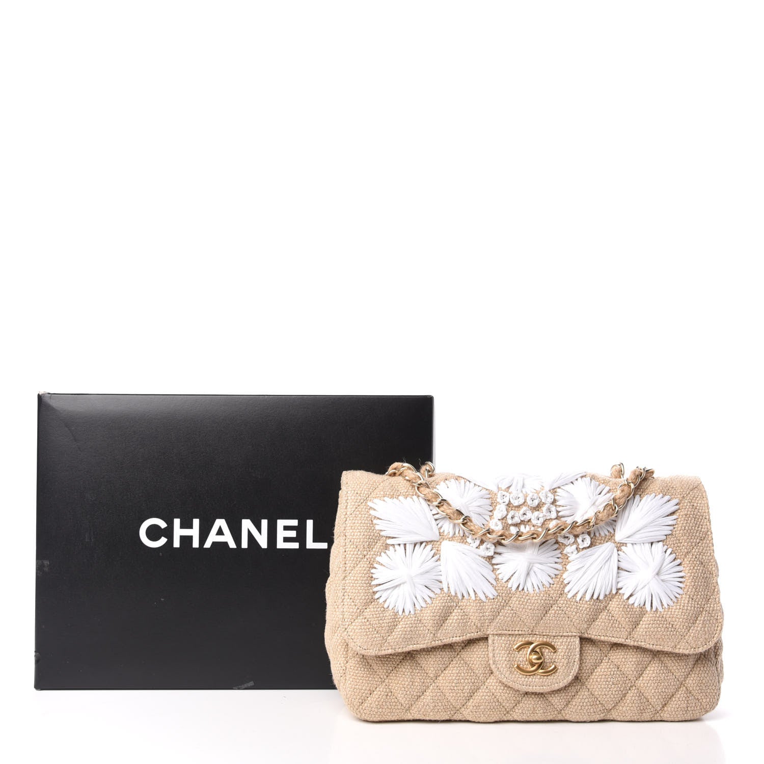 Chanel Tweed Raffia Coco Country Jumbo Flap 11 of 11