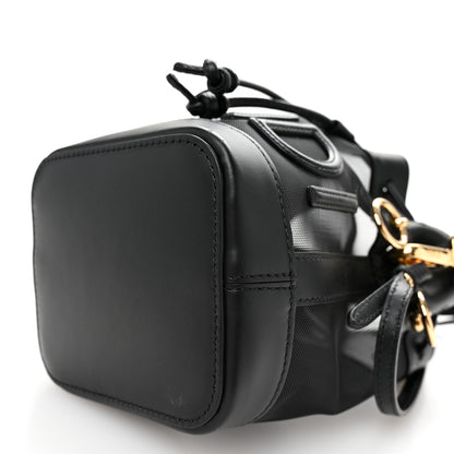 Fendi Mesh Vitello King F is Fendi Logo Embroidered Mini Mon Tresor Bucket Bag Black 10 of 10
