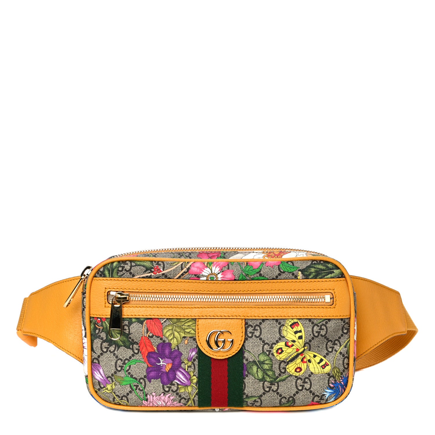 Gucci GG Supreme Monogram Flora Medium Ophidia Belt Bag Beige Multicolor Crop 1 of 11