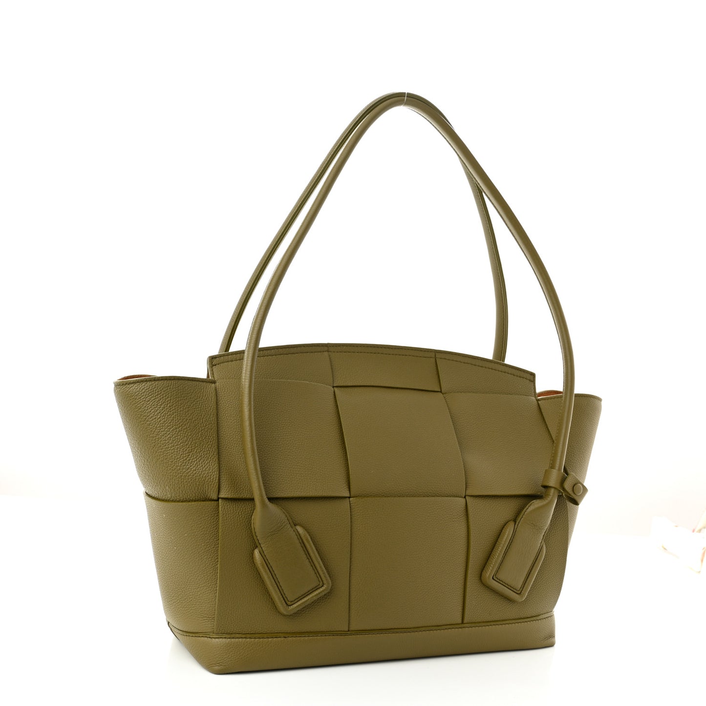 Grained Calfskin Maxi Intrecciato Arco 33 Green
