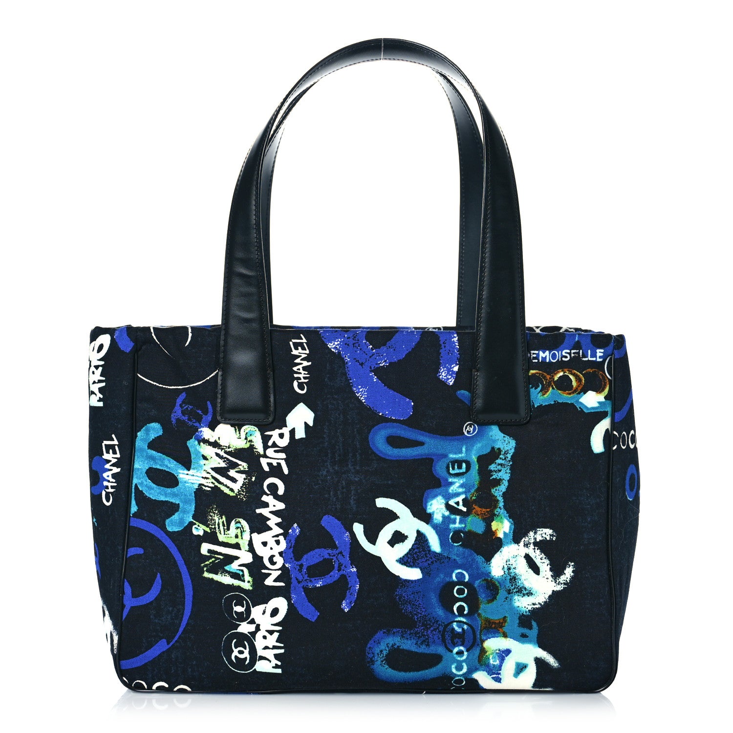 Chanel Canvas Coco Print Tote Black Multi 1 of 9