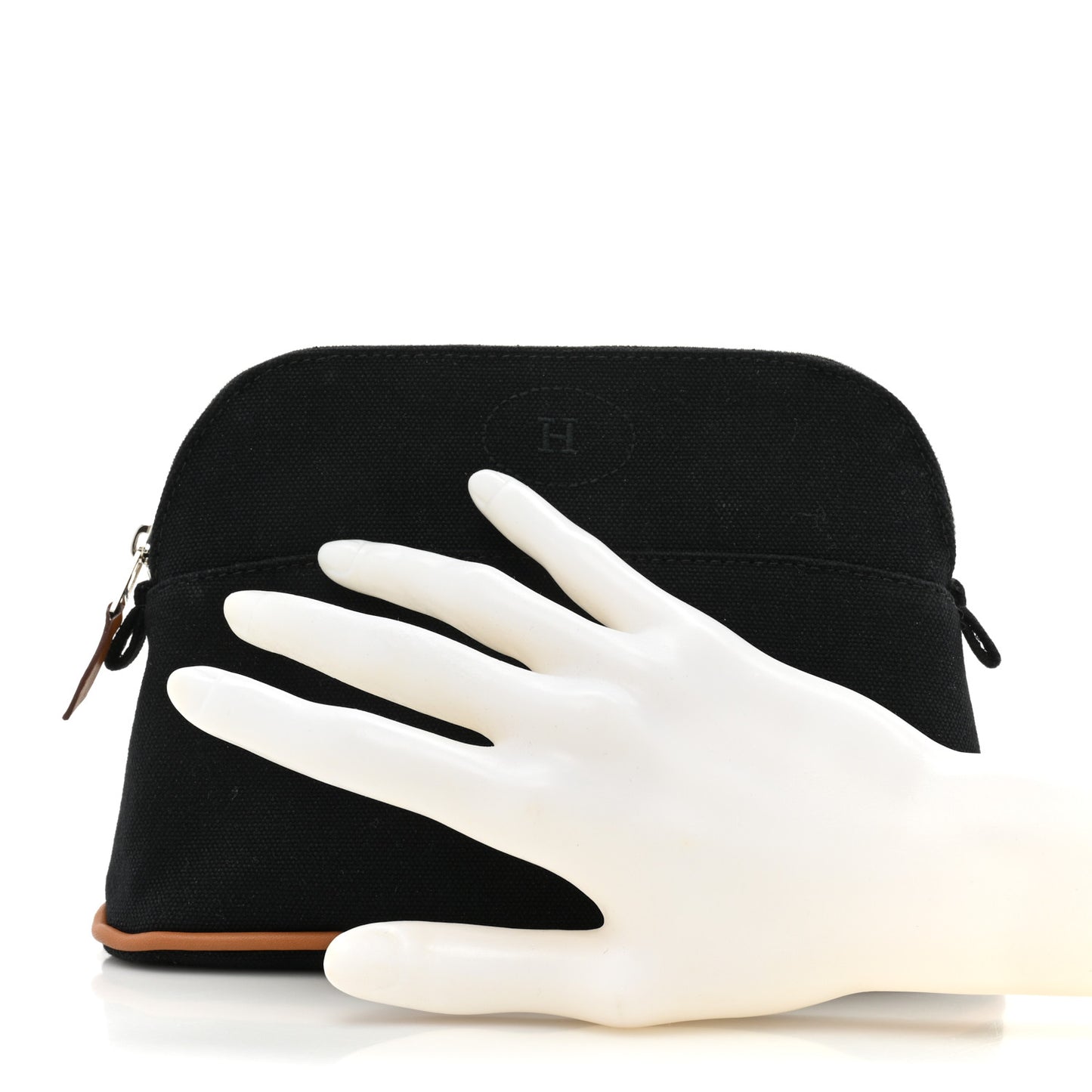 Cotton Canvas Mini Bolide Travel Cosmetic Pouch Black