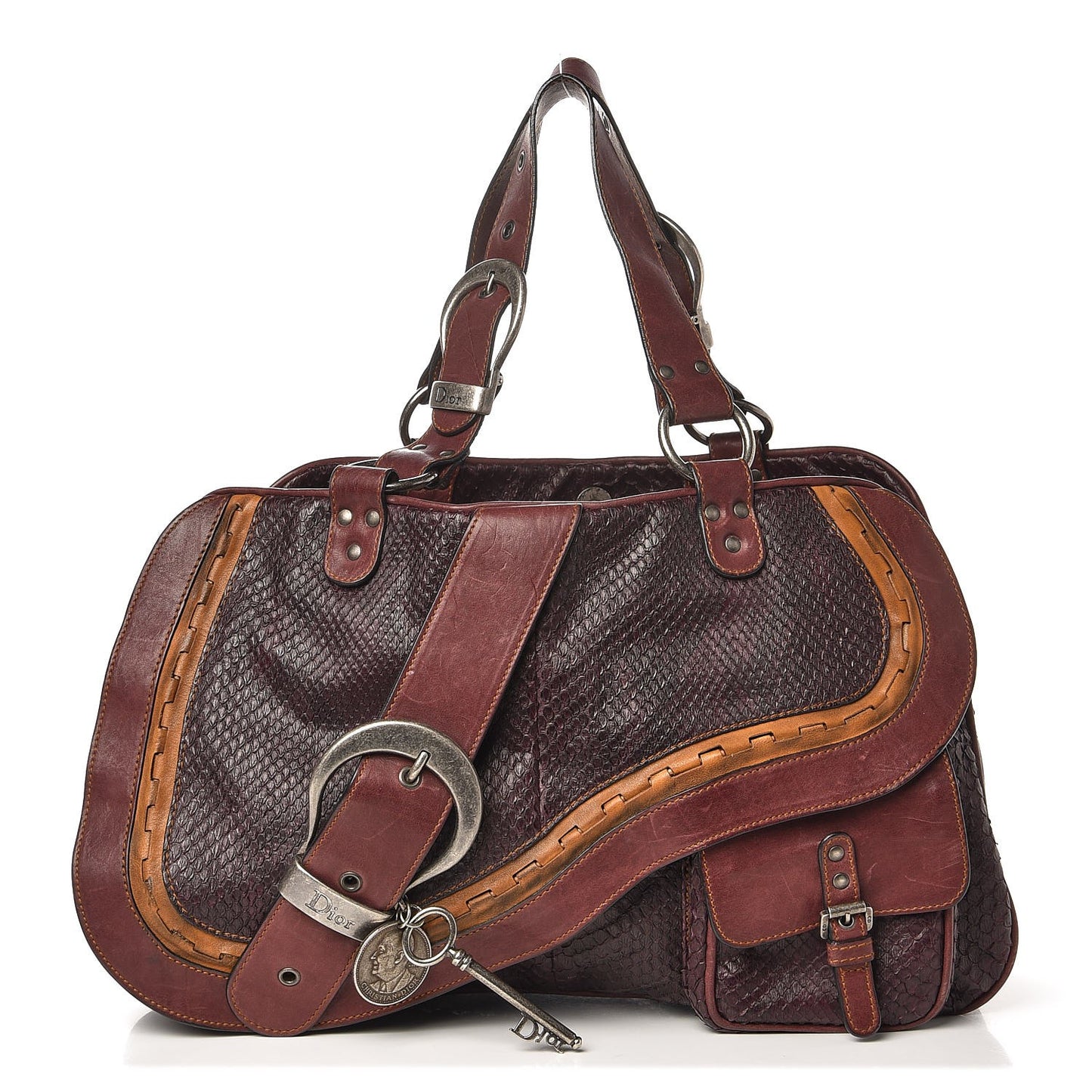 Python Calfskin Large Gaucho Red