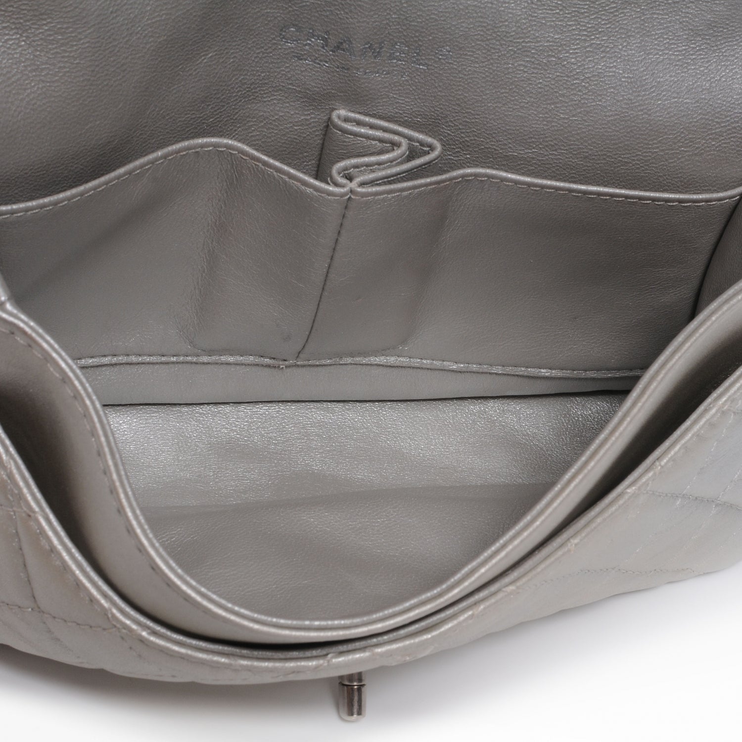 Chanel Lambskin Medium Double Flap Silver 7 of 8