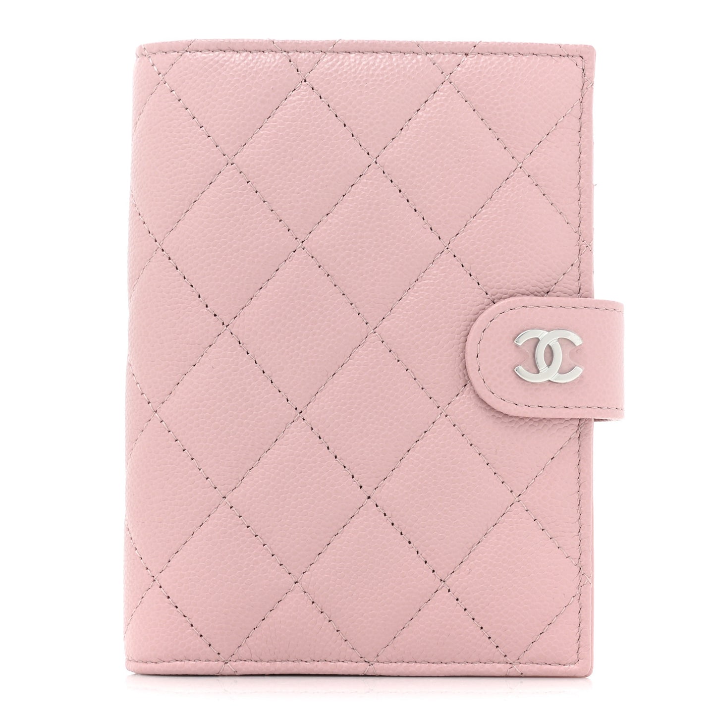 Caviar Quilted Passport Holder Pink
