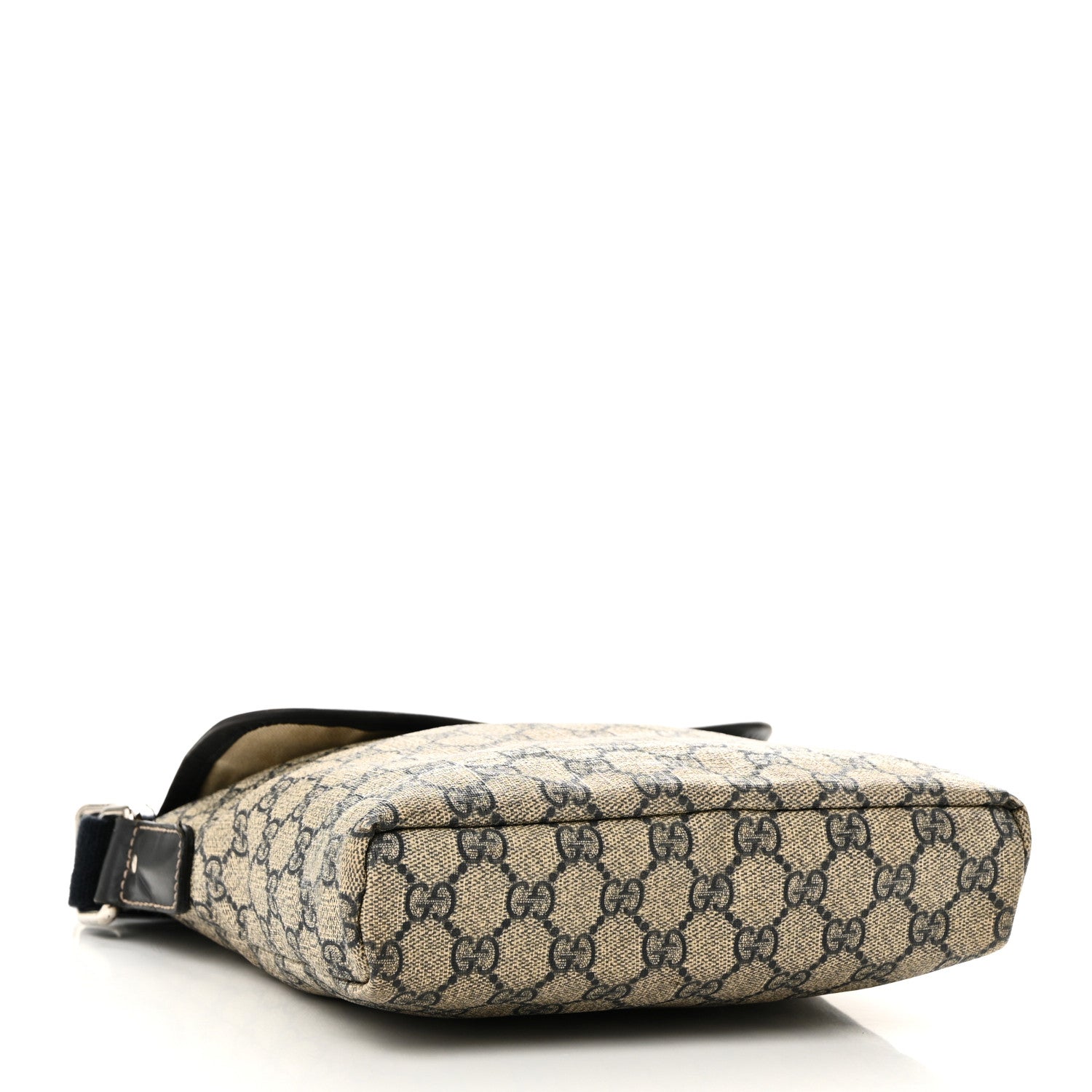 Gucci GG Plus Monogram Sellieria Calfskin Small Flap Messenger Bag Beige Blue 4 of 13