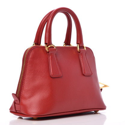 Prada Saffiano Lux Mini Promenade Tote Fuoco 3 of 9