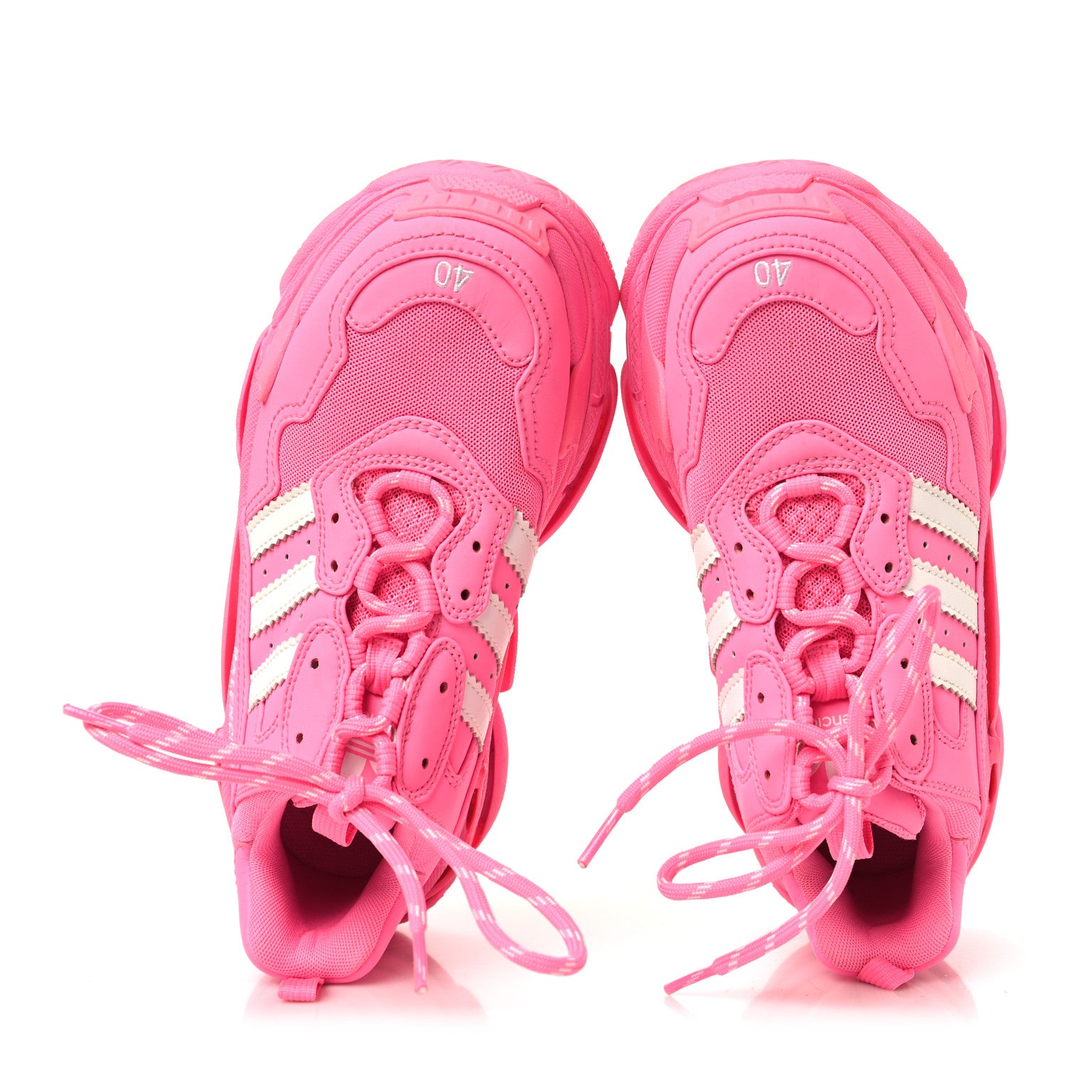Balenciaga x ADIDAS Fabric Mesh Womens Triple S Sneakers 40 Pink