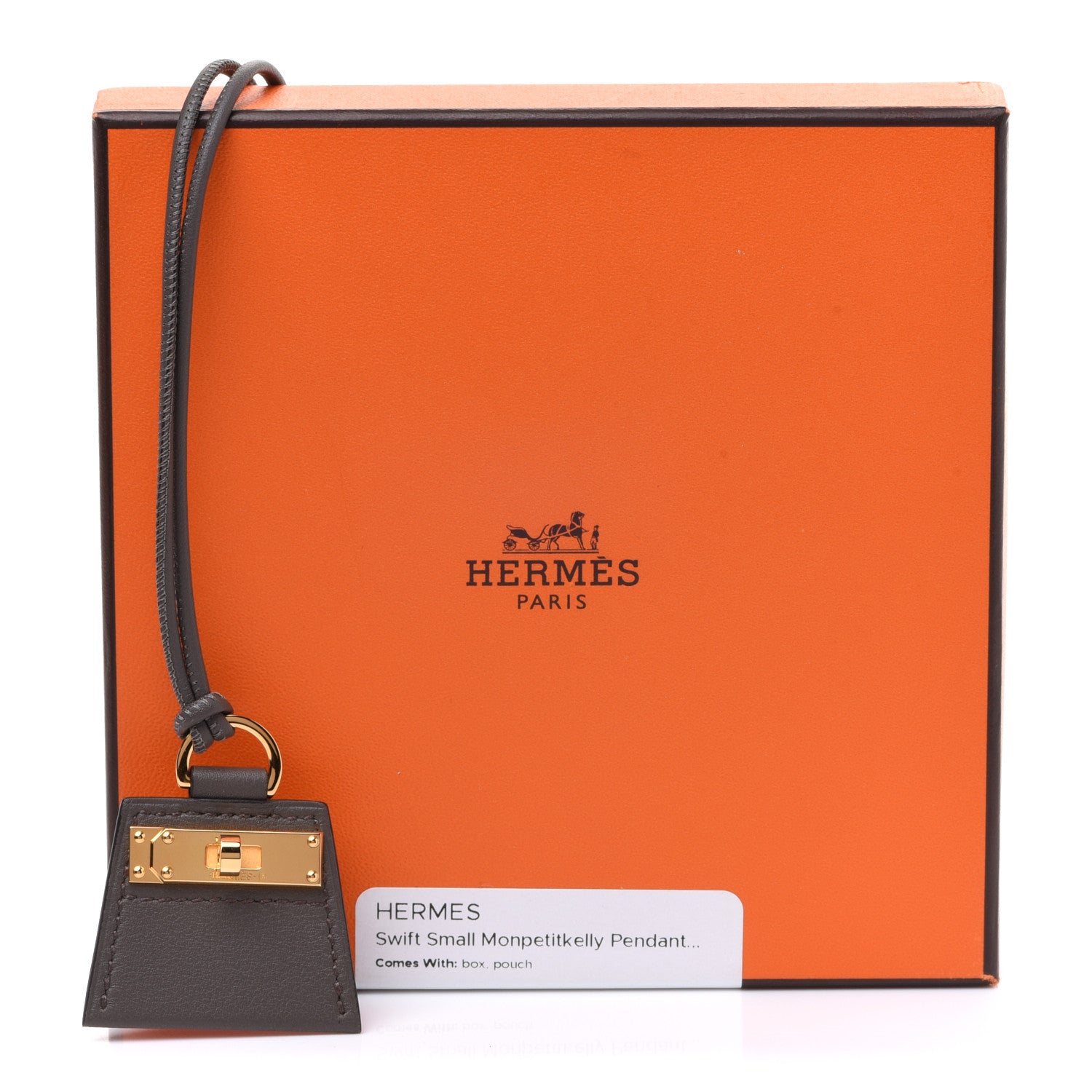 Hermes Swift Small Monpetitkelly Pendant Necklace Etain 8 of 8