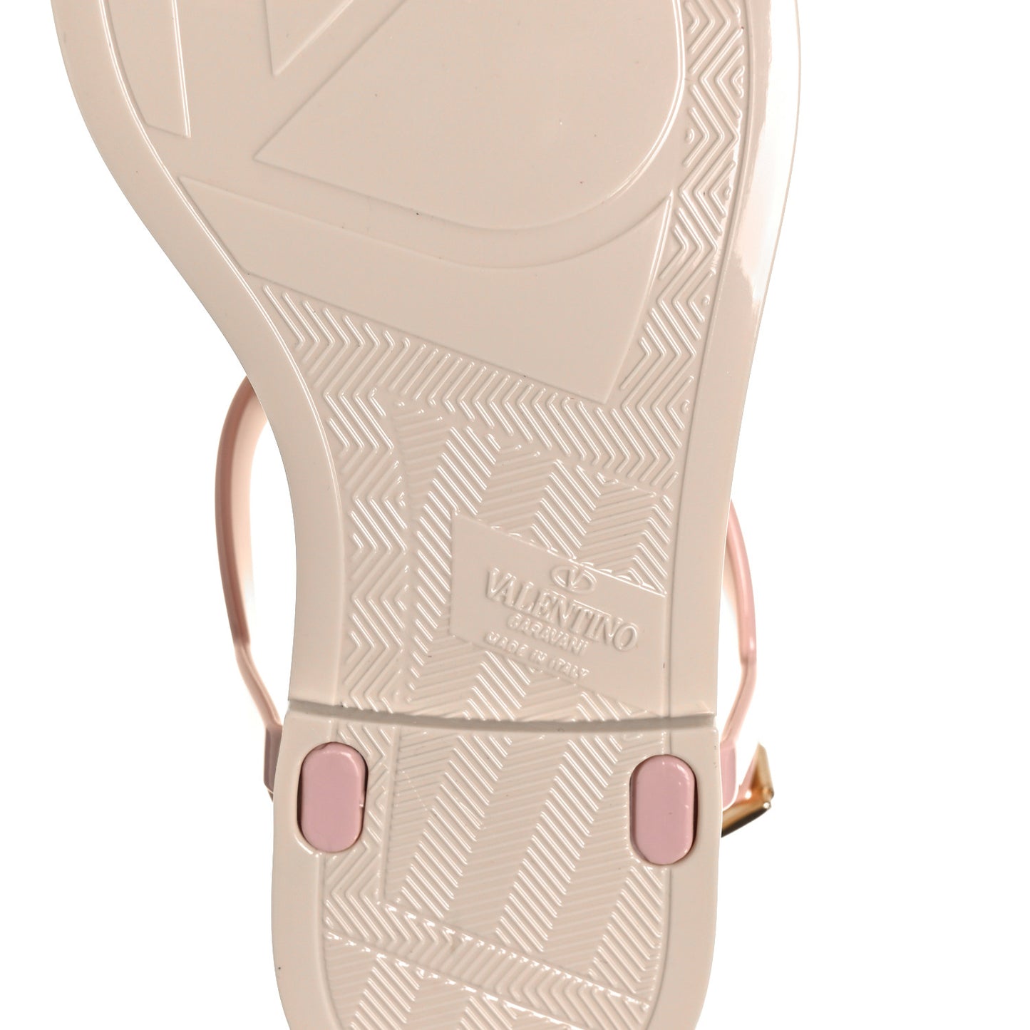 PVC Vlogo Flat Thong Sandals 35 Rose Quartz Light Ivory