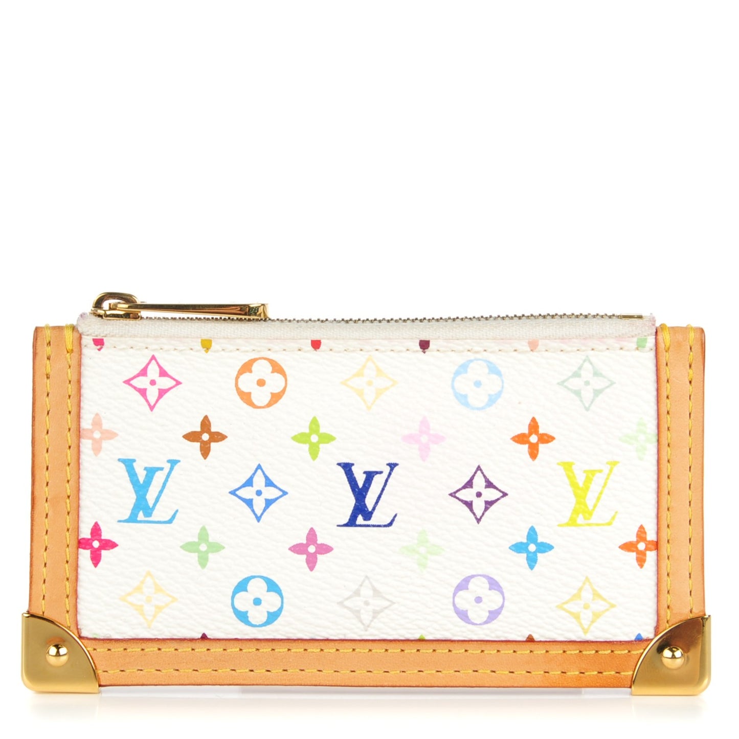 Monogram Multicolor Key Pouch White