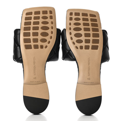 Bottega Veneta Nappa Maxi Intrecciato Lido Flat Sandals 40 Black 5 of 7