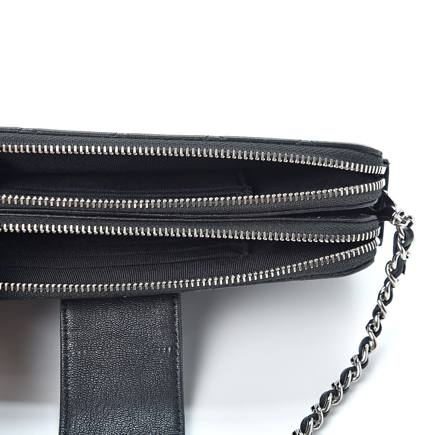 Chanel Goatskin Quilted CC Box Clutch With Chain Black 4 of 11