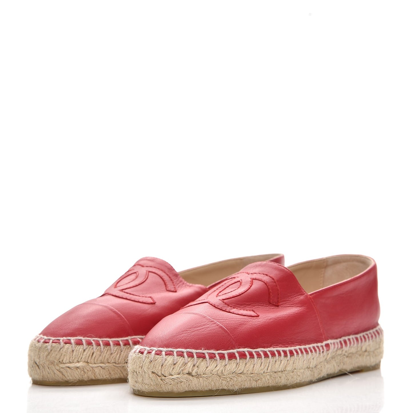Lambskin CC Espadrilles 38 Red