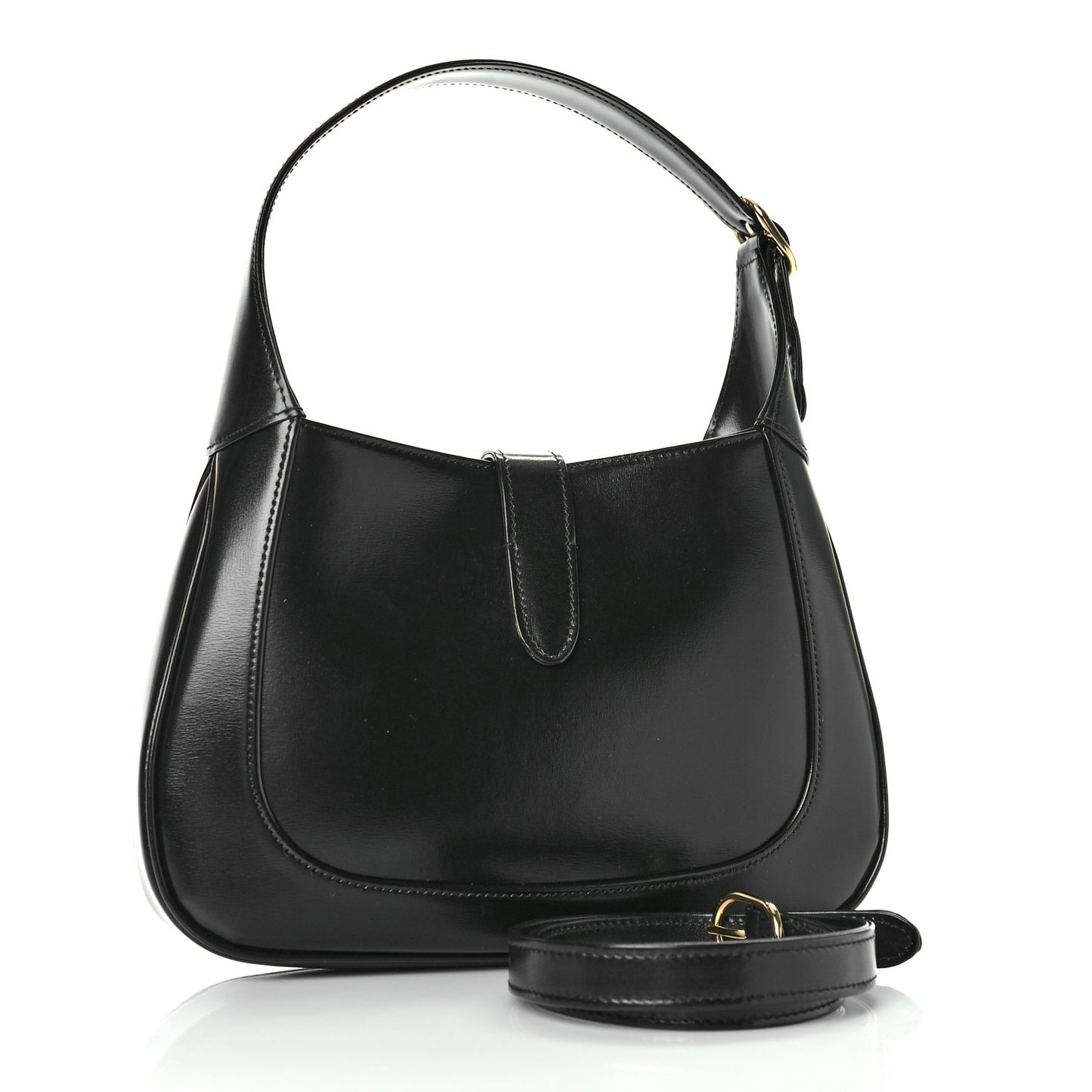 Boarded Dyana Lux Calfskin Small Jackie 1961 Hobo Black