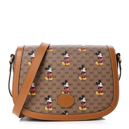 Gucci X DISNEY Mini Vintage GG Supreme Monogram Mickey Mouse Small Flap Messenger Bag Beige Vintage Sun Oil 1 of 11