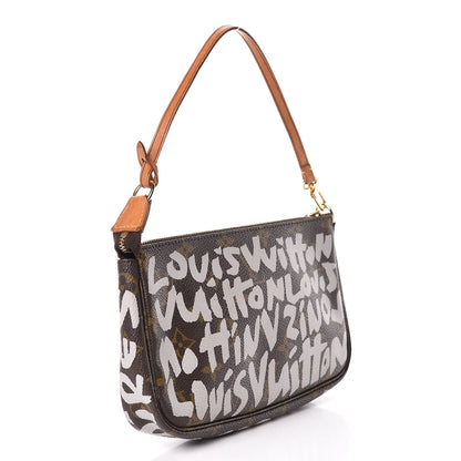 Louis Vuitton Monogram Graffiti Pochette Accessories Silver 3 of 10