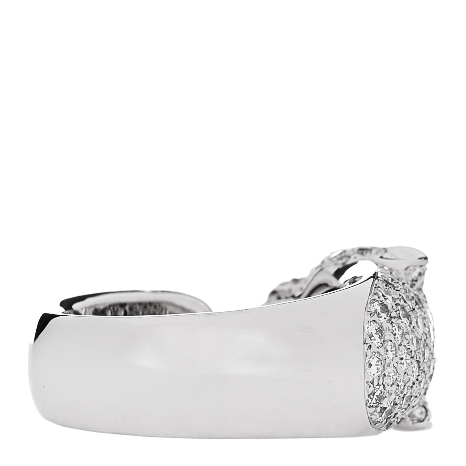 Cartier 18K White Gold Diamond Black Onyx Emerald Panthere De Cartier Ring 50 5.5 4 of 6