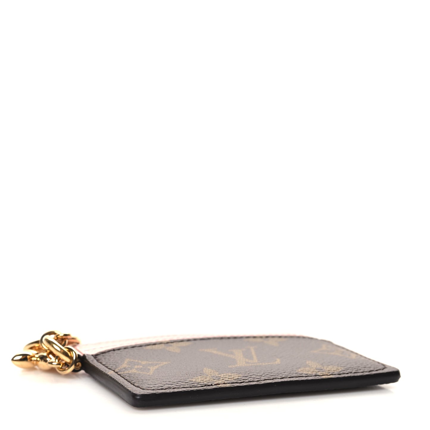Monogram LV Charms Card Holder Rose Ballerine
