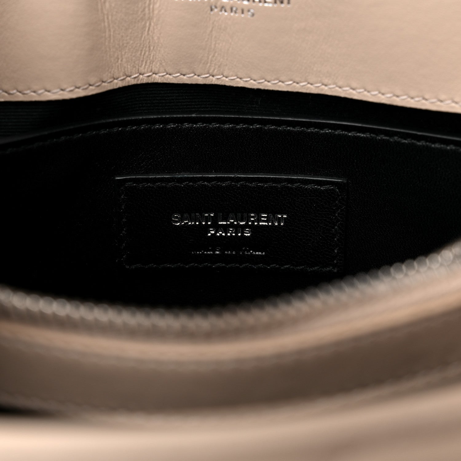 Saint Laurent Calfskin Y Quilted Monogram Small Loulou Chain Satchel Dark Beige 7 of 11