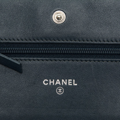 Chanel Patent Quilted Brilliant Wallet On Chain WOC Dark Blue 13 of 15