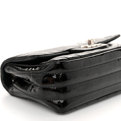 Chanel Patent Calfskin Chevron Quilted Mini Rectangular Flap Black 9 of 10