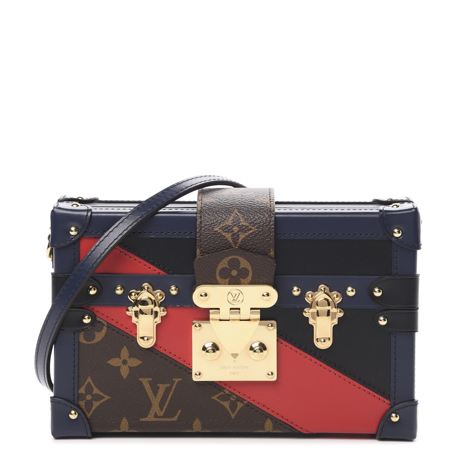 Louis Vuitton Monogram Malletage Print Petite Malle Marine Rouge 1 of 10