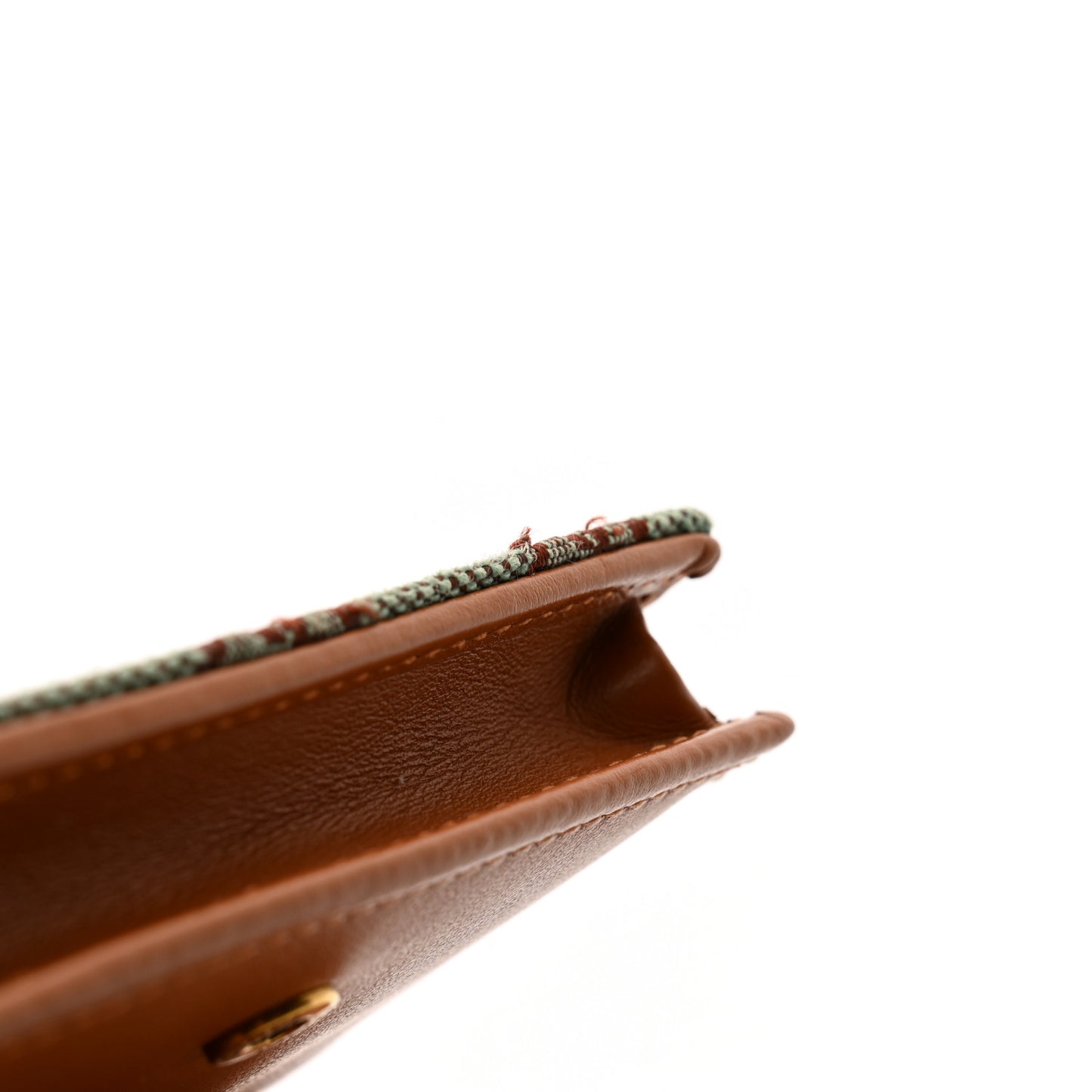 Moire Calfskin Monogram Bi-Fold Card Case Pale Blue Brown