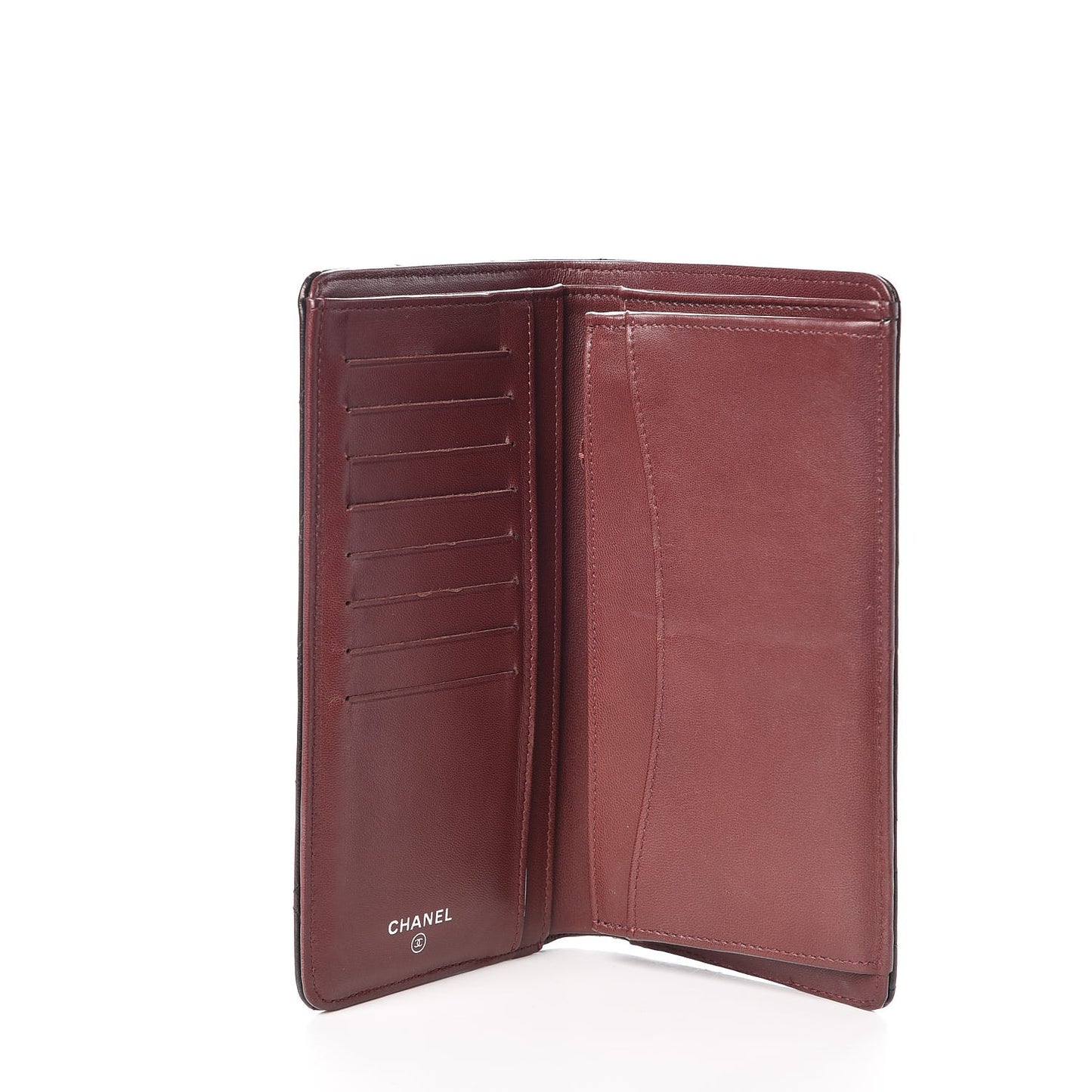 Lambskin Quilted Yen Wallet Black