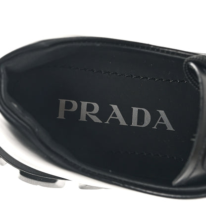 Prada Spazzolato Rois Sfumato Monolith 55mm Derby Loafers 37 Black Argento 7 of 9