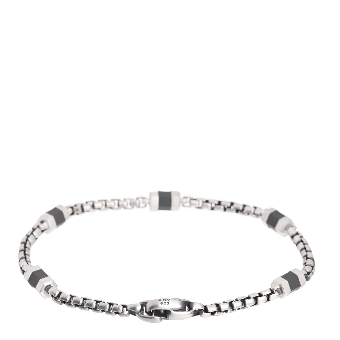 Sterling Silver Hex Chain Station Bracelet