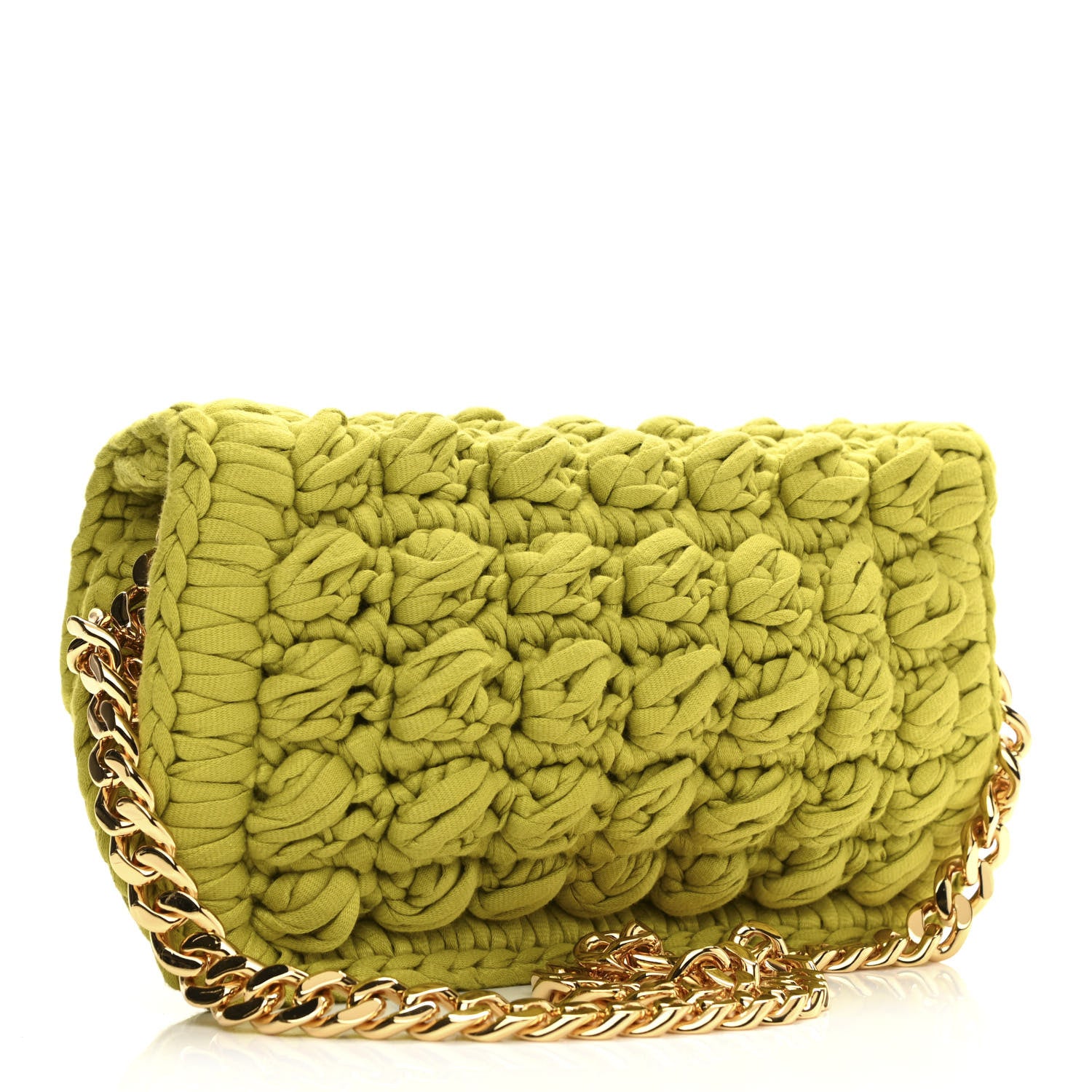Bottega Veneta Jersey Crochet Shoulder Bag Kiwi 3 of 9