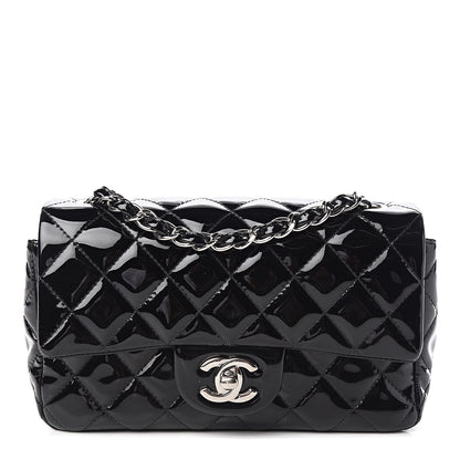 Chanel Patent Calfskin Quilted Mini Rectangular Flap Black 1 of 12