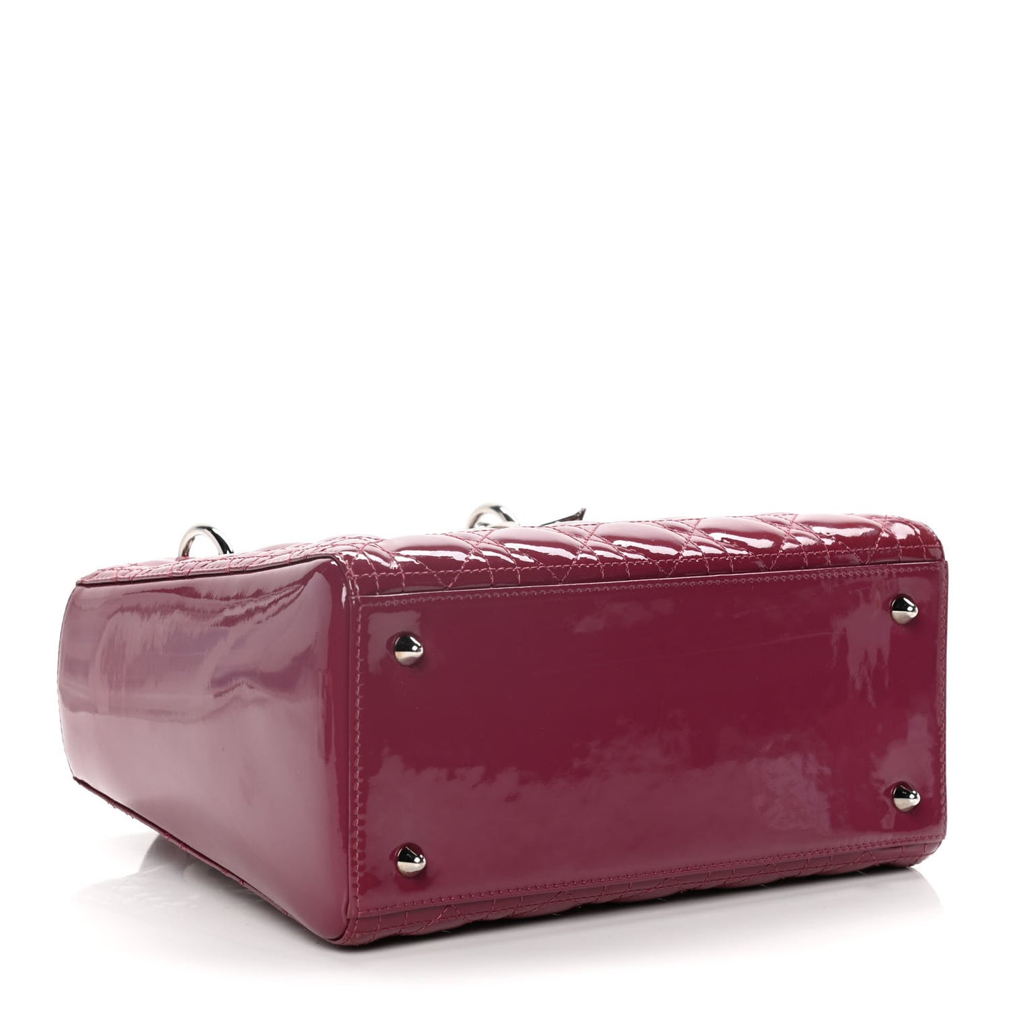 Patent Cannage Medium Lady Dior Dark Pink