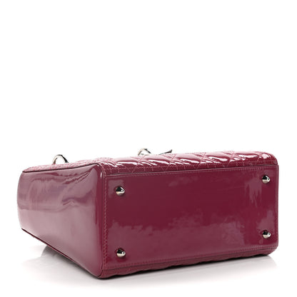 Christian Dior Patent Cannage Medium Lady Dior Dark Pink 4 of 15