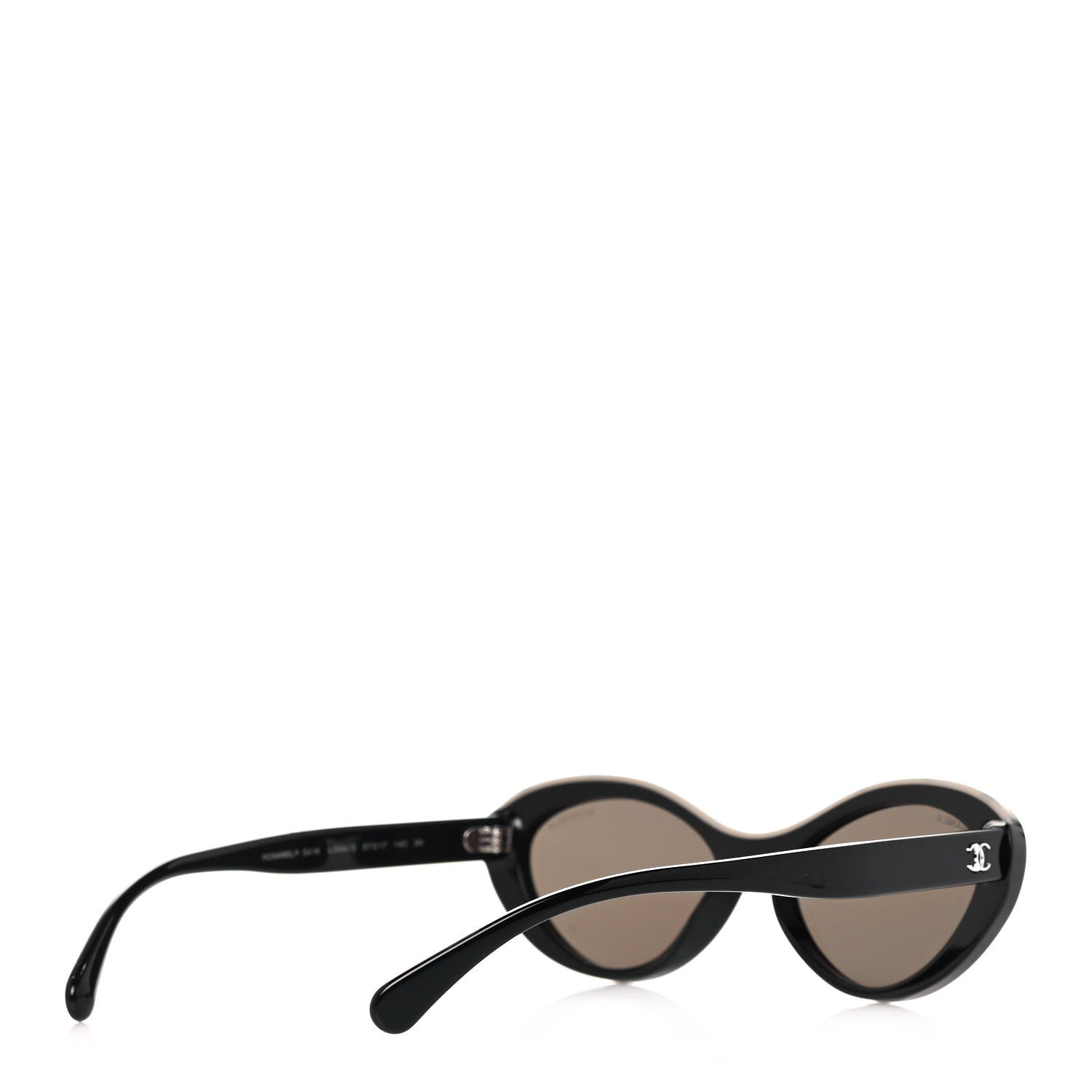 Chanel Acetate Oval Sunglasses 5416 Black Beige 4 of 8