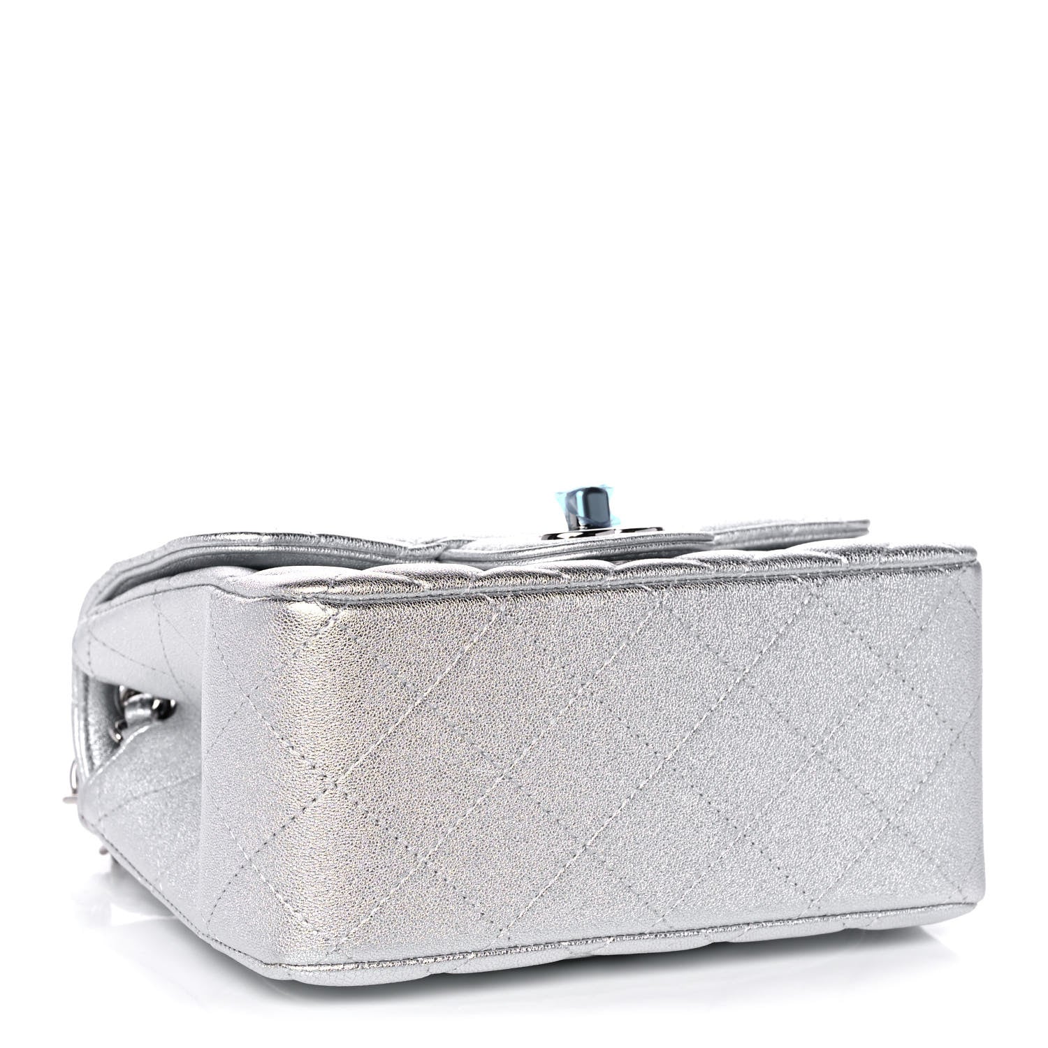 Chanel Metallic Lambskin Quilted Mini Square Flap Silver 4 of 10