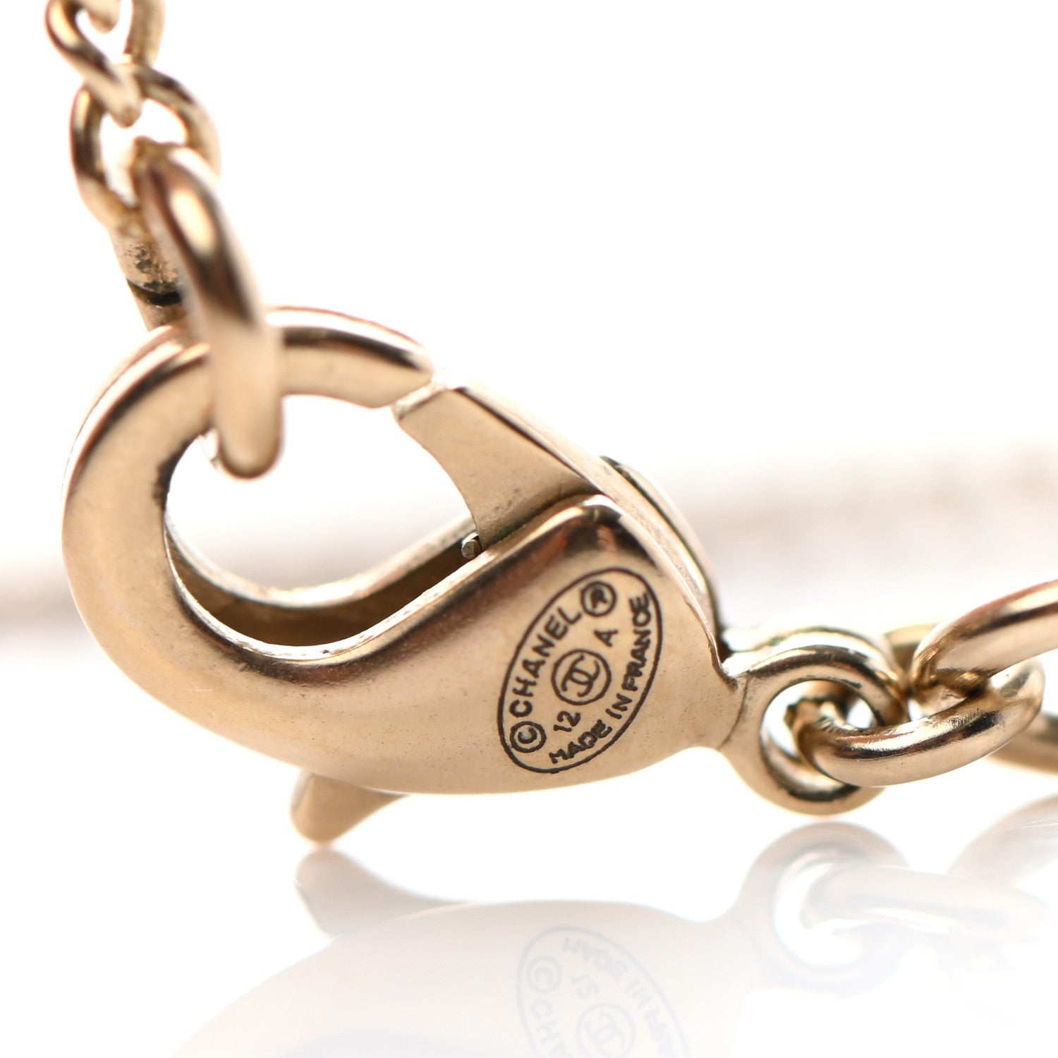 Chanel Pearl Enamel CC Charms Necklace Gold 5 of 6