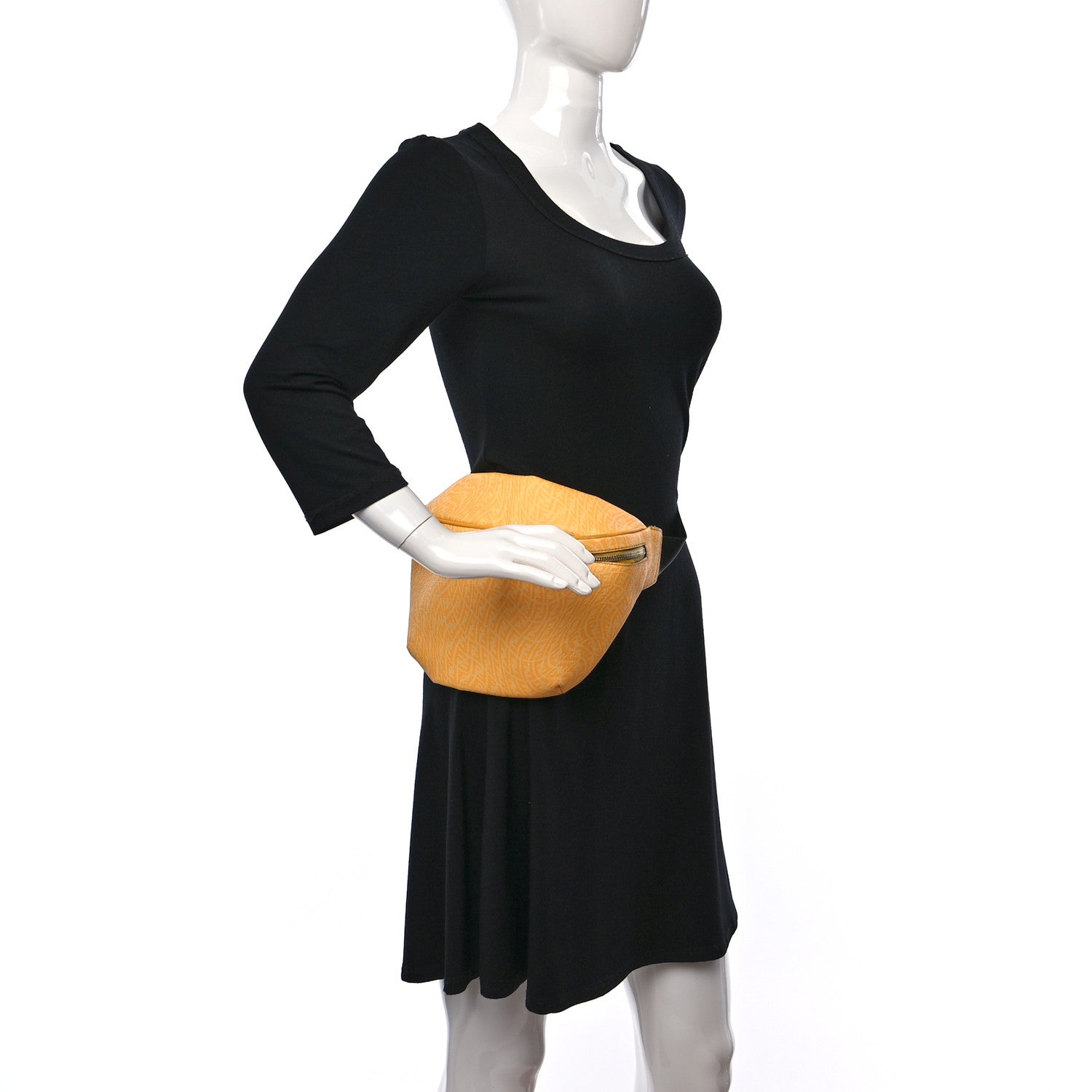 Fendi X SARAH COLEMAN Glazed Fabric Vitello Grace Light Micro FF Vertigo Belt Bag Mimosa 2 of 13