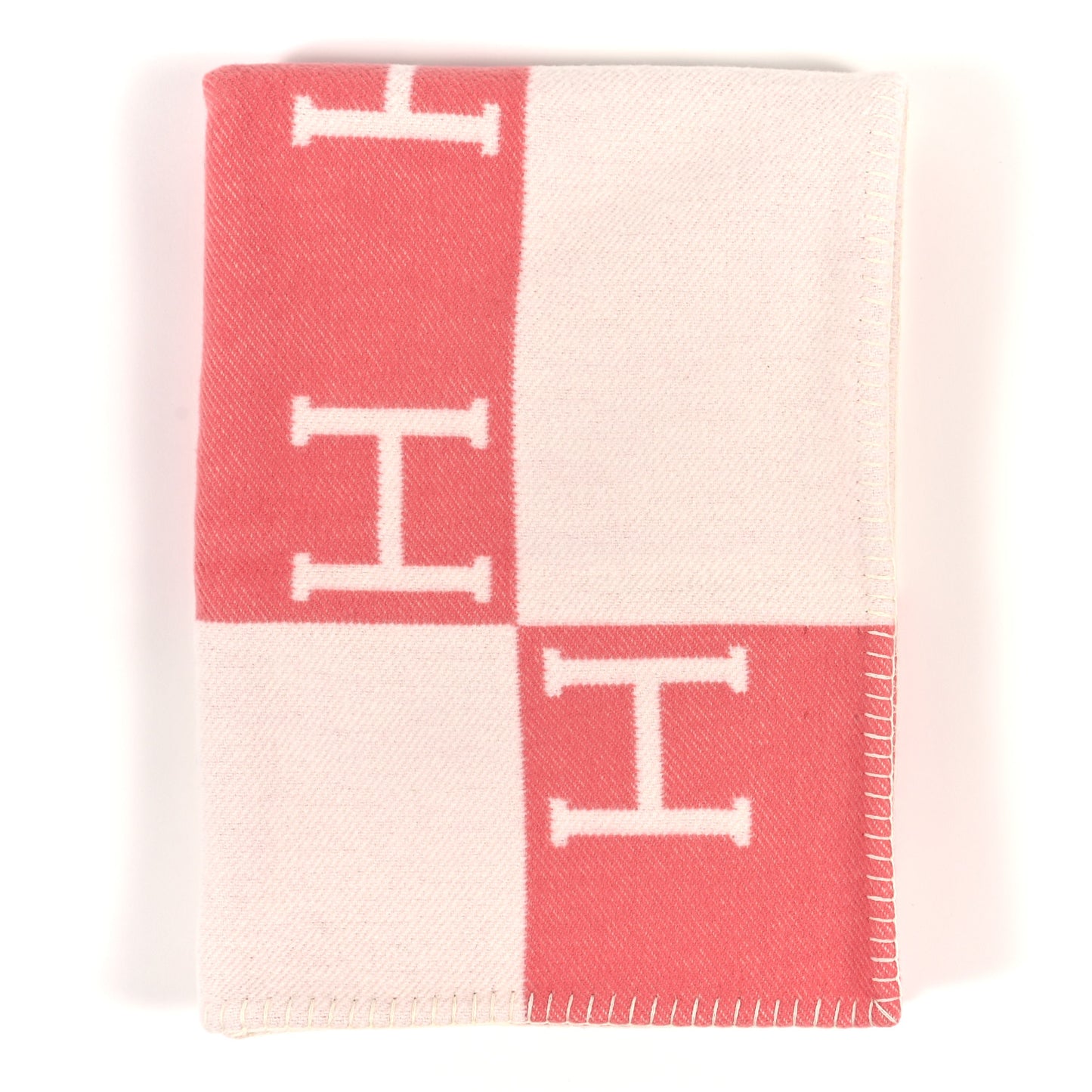 Wool Cashmere Avalon Baby Blanket Rose Airelle White