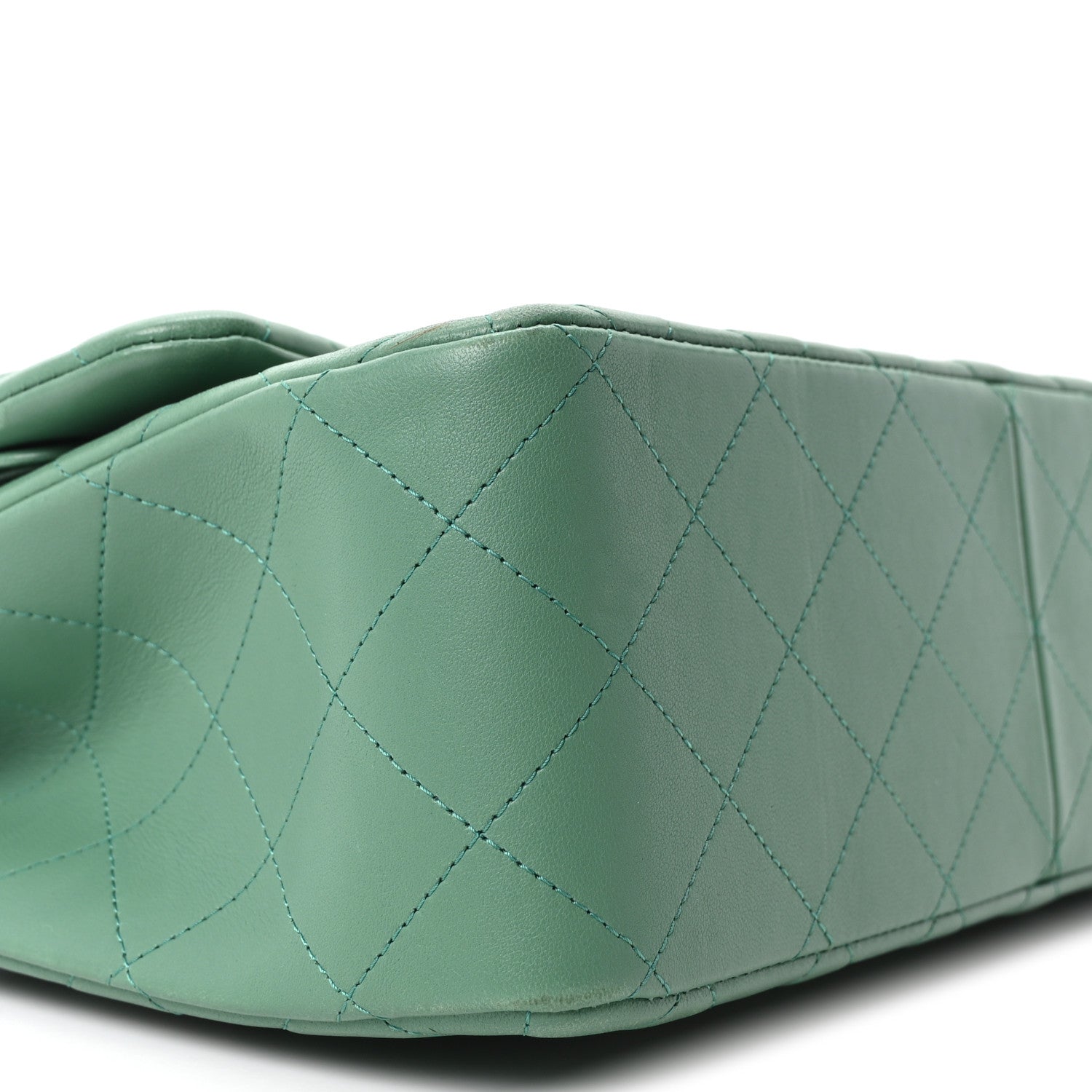 Chanel Lambskin Quilted Jumbo Double Flap Green 9 of 10