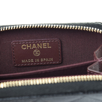 Chanel Caviar Quilted Zip Coin Purse Black 6 of 10