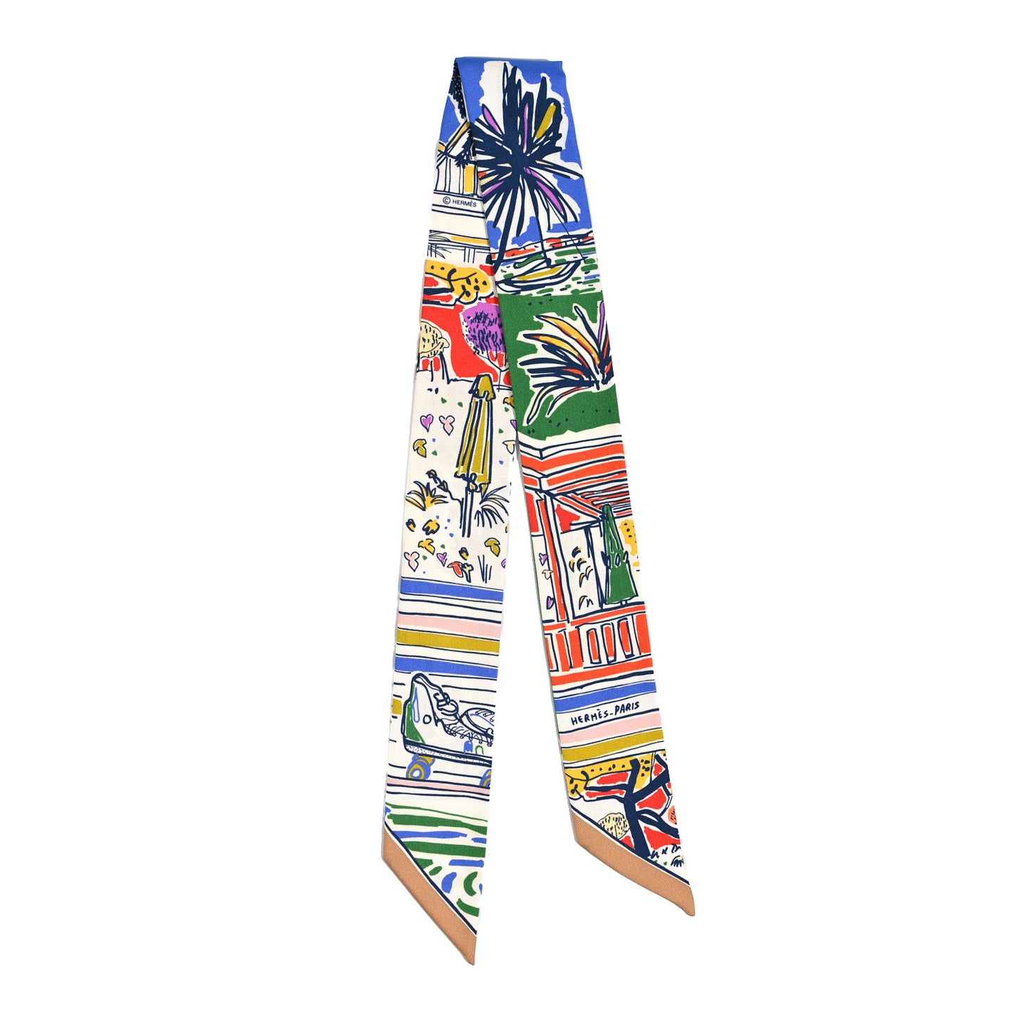 Silk Rayures d'Ete Twillly Vert Bleu Multicolor