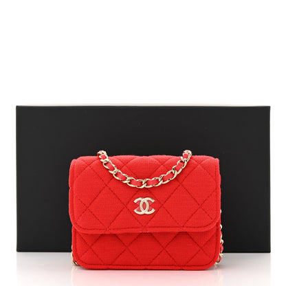 Chanel Jersey Quilted Micro Mini Flap Red 11 of 11