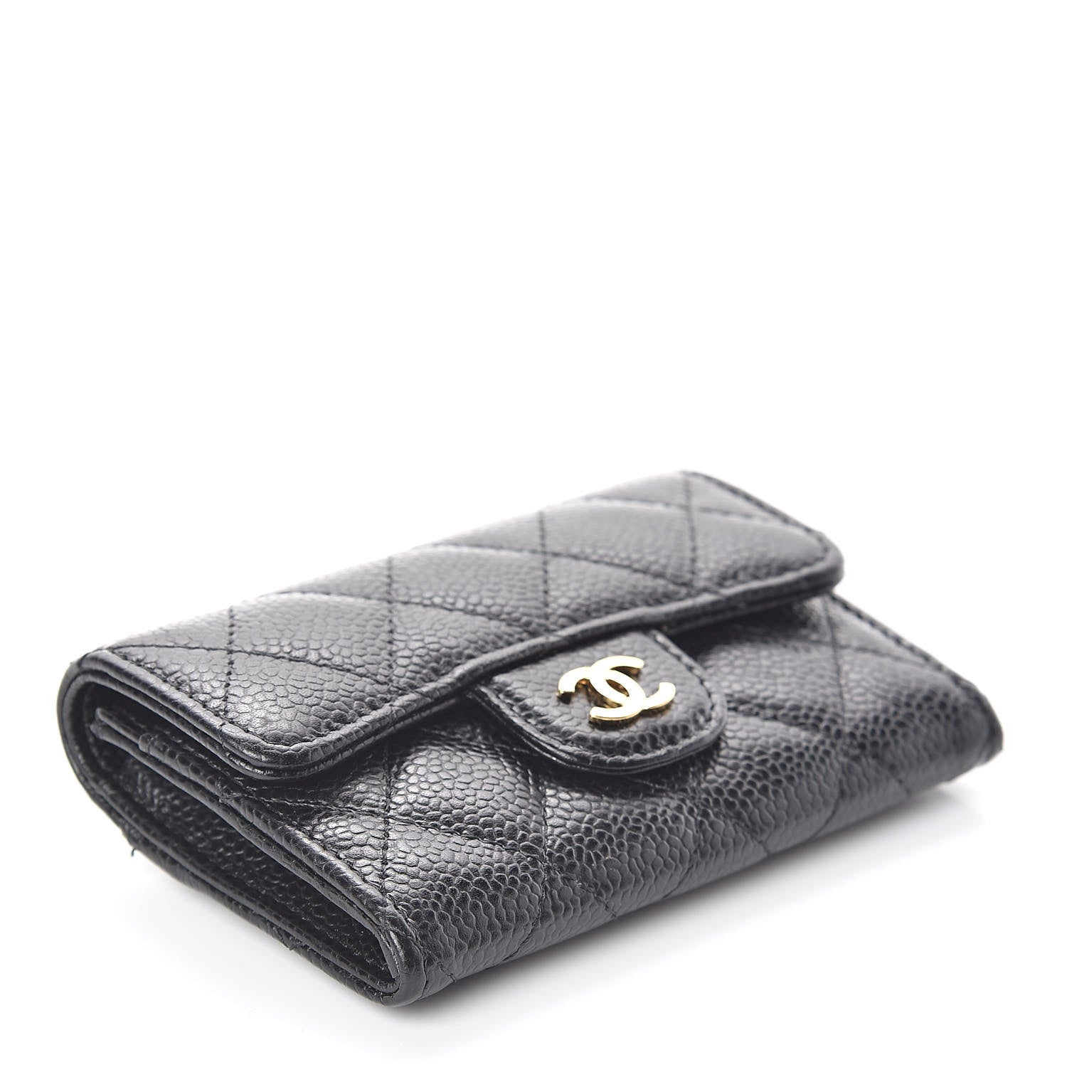 Chanel Caviar Quilted Flap Card Holder Wallet Black 4 of 10