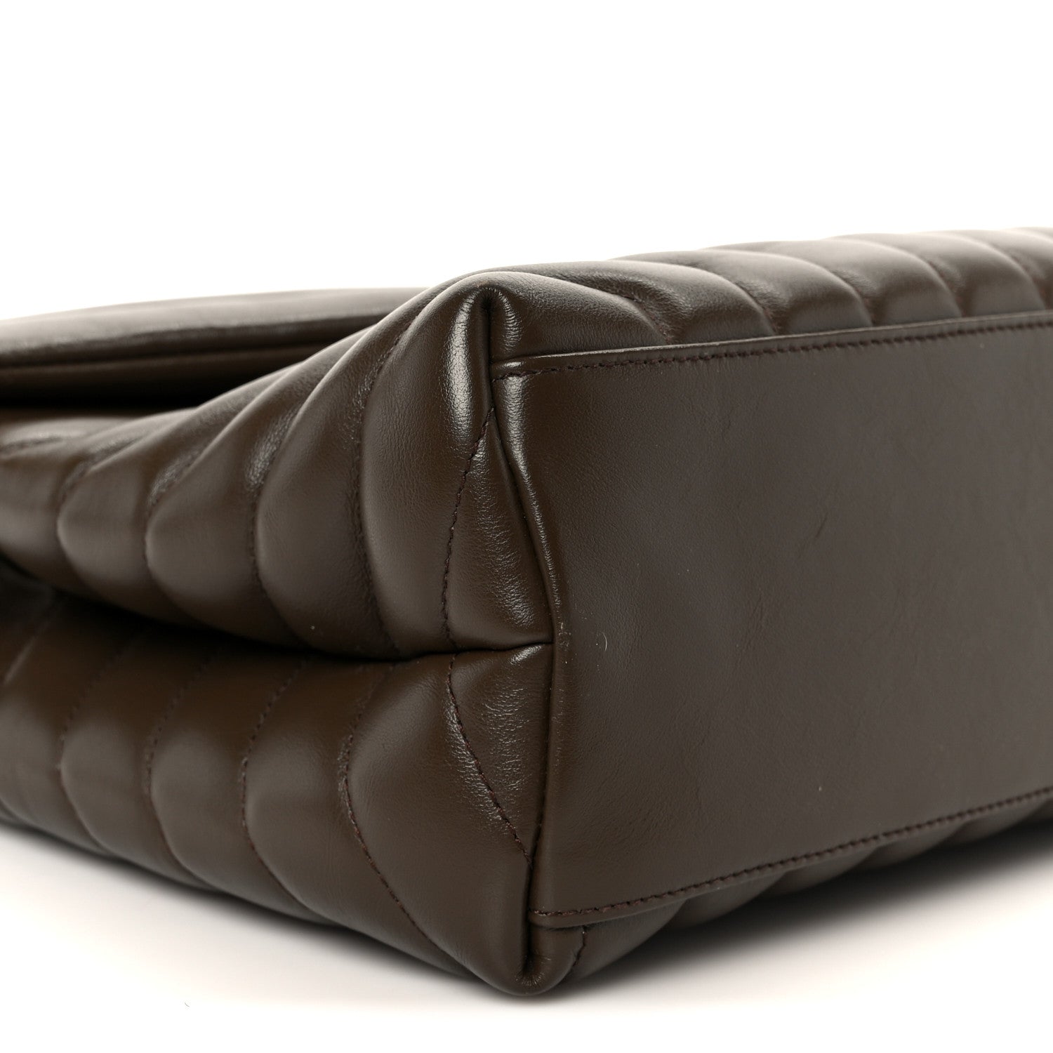 Saint Laurent Calfskin Y Quilted Monogram Medium Loulou Chain Satchel Soil Brown 10 of 11