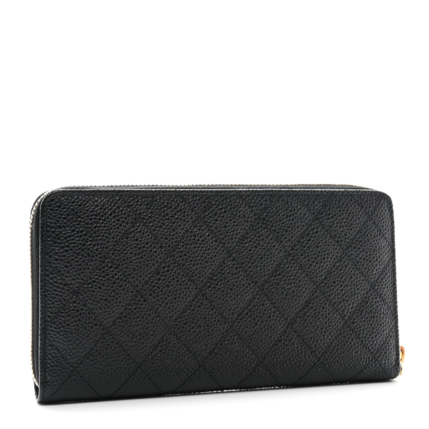 Chanel Caviar Quilted Large Gusset Zip Around Wallet Black 3 of 8